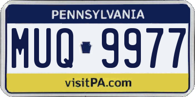 PA license plate MUQ9977
