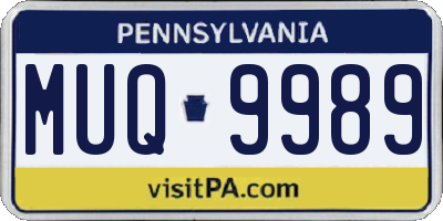 PA license plate MUQ9989