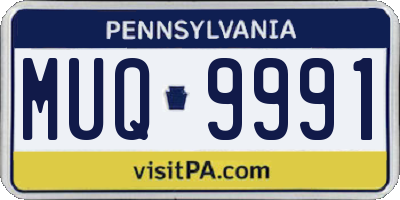 PA license plate MUQ9991