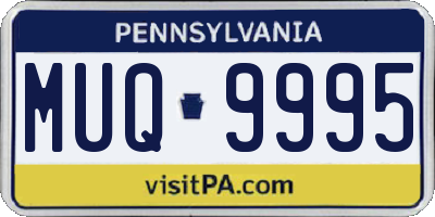 PA license plate MUQ9995