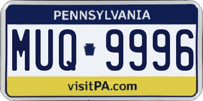 PA license plate MUQ9996