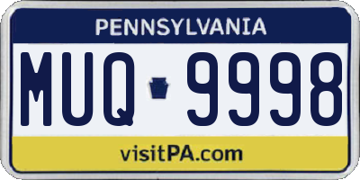 PA license plate MUQ9998