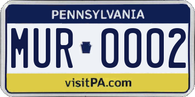 PA license plate MUR0002