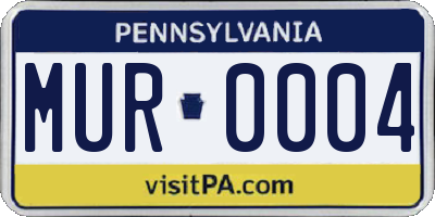 PA license plate MUR0004