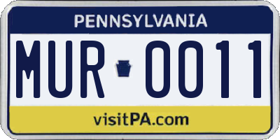 PA license plate MUR0011