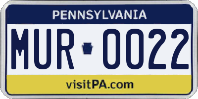 PA license plate MUR0022