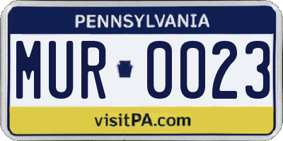 PA license plate MUR0023