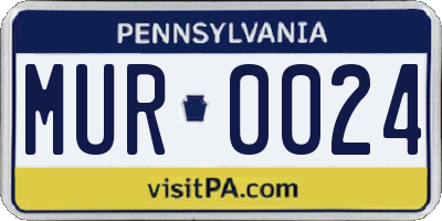 PA license plate MUR0024