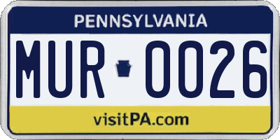PA license plate MUR0026