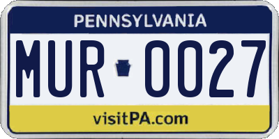 PA license plate MUR0027