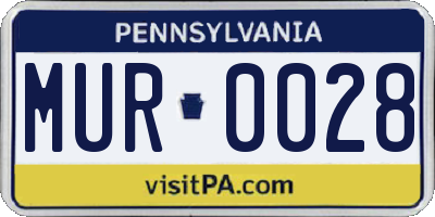 PA license plate MUR0028