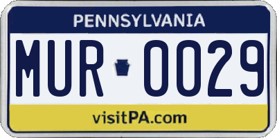 PA license plate MUR0029