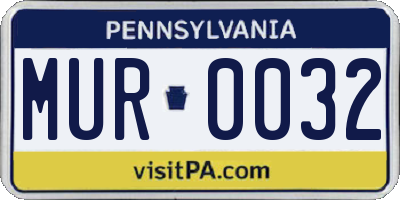 PA license plate MUR0032