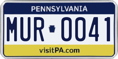 PA license plate MUR0041