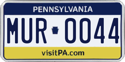 PA license plate MUR0044