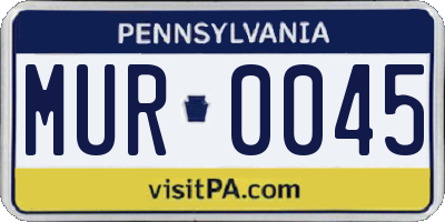 PA license plate MUR0045