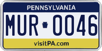 PA license plate MUR0046