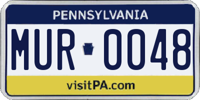 PA license plate MUR0048