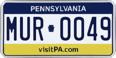 PA license plate MUR0049