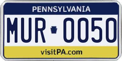 PA license plate MUR0050
