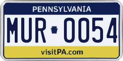 PA license plate MUR0054