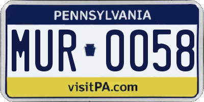 PA license plate MUR0058