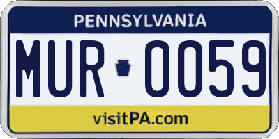 PA license plate MUR0059