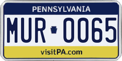 PA license plate MUR0065
