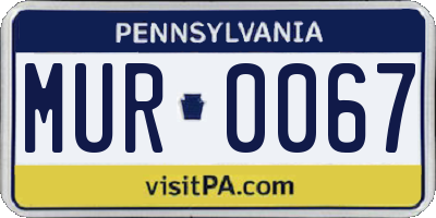 PA license plate MUR0067