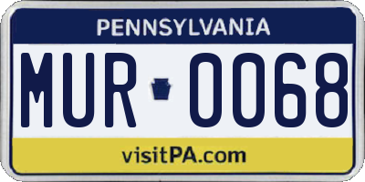 PA license plate MUR0068
