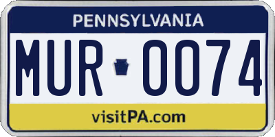PA license plate MUR0074