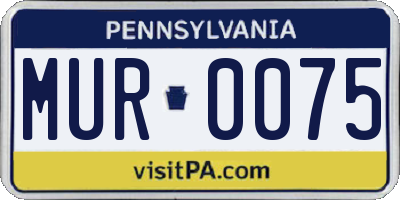 PA license plate MUR0075