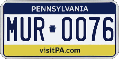 PA license plate MUR0076