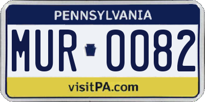 PA license plate MUR0082