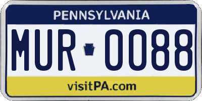 PA license plate MUR0088