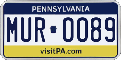 PA license plate MUR0089