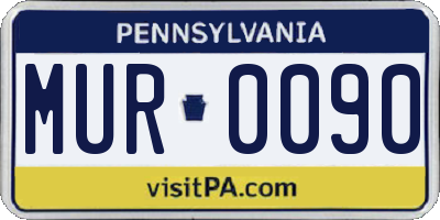 PA license plate MUR0090
