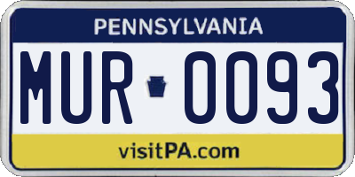 PA license plate MUR0093