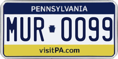 PA license plate MUR0099