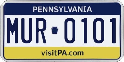 PA license plate MUR0101