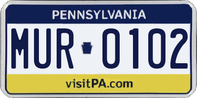 PA license plate MUR0102