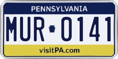 PA license plate MUR0141
