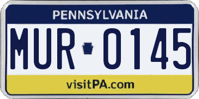 PA license plate MUR0145