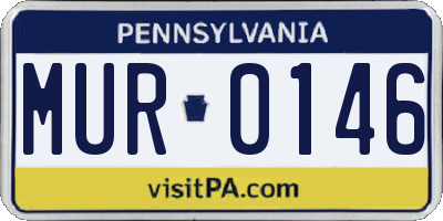 PA license plate MUR0146