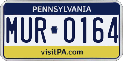 PA license plate MUR0164