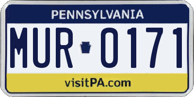 PA license plate MUR0171