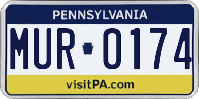 PA license plate MUR0174