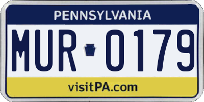 PA license plate MUR0179