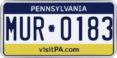 PA license plate MUR0183