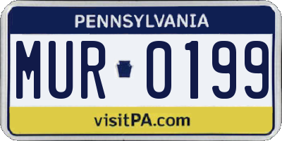 PA license plate MUR0199